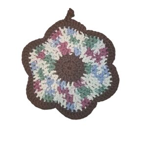 Handcrafted Multicolor Crochet Flower Pot Holder
